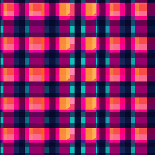 Neon Gingham Pattern 11 Quilting Cotton Fabric