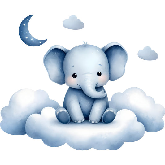 Baby Boy Elephant Fabric Panel 5