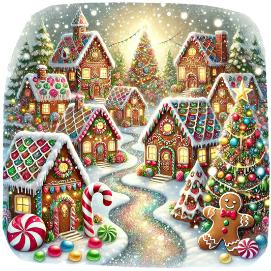Christmas Villages Fabric Panel 46