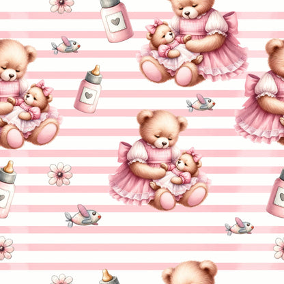 Beary Sweet Party Pattern 3 Minky Fabric