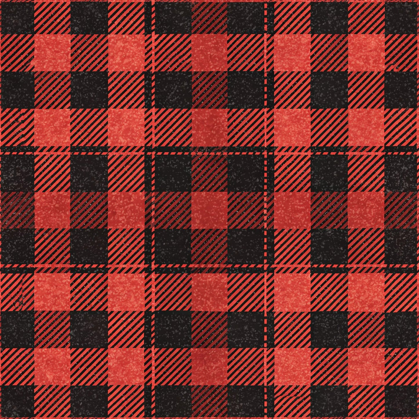Classic Red and Black Buffalo Plaid Pattern 6 Quilting Cotton Fabric