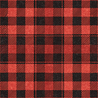 Classic Red and Black Buffalo Plaid Pattern 6 Quilting Cotton Fabric
