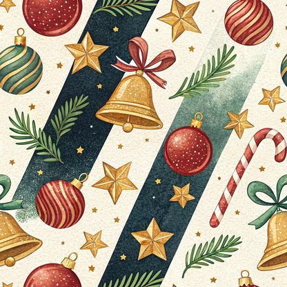 Christmas Ornaments Pattern 7 Quilting Cotton Fabric