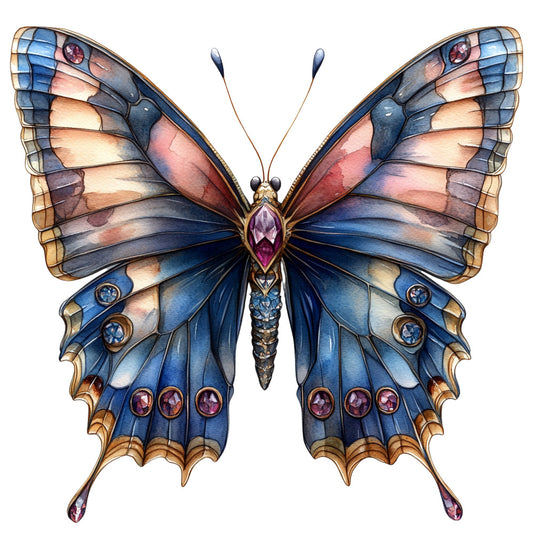 Ephemera Butterflies Fabric Panel 45