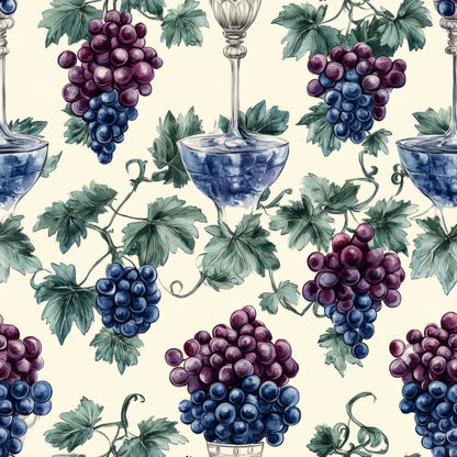 Grapes and Goblets Pattern 28 Minky Fabric