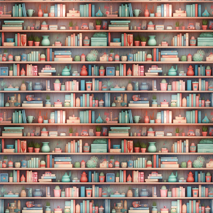 Bookshelf Pattern 12 Quilting Cotton Fabric