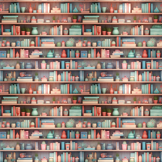Bookshelf Pattern 12 Quilting Cotton Fabric
