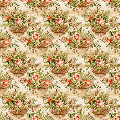 English Garden Pattern 2 Quilting Cotton Fabric