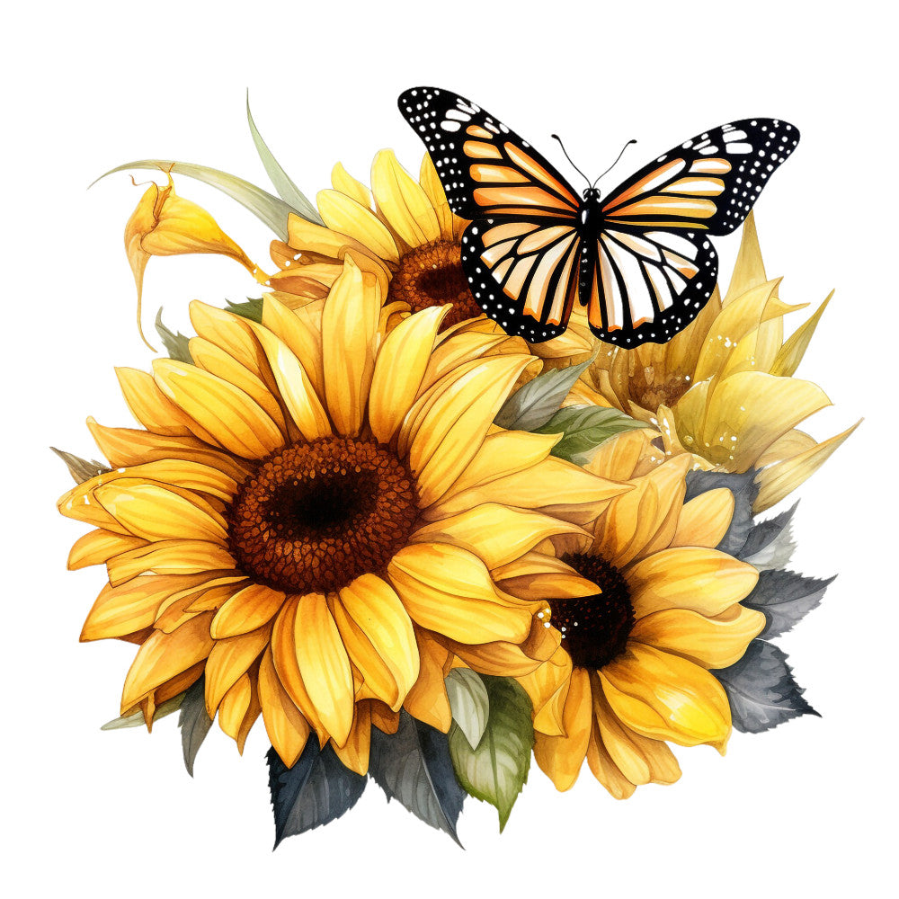 Sunflowers and Butterflies Fabric Panel 13