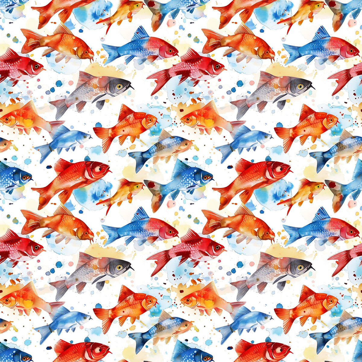 Painted Koi Pattern 18 Minky Fabric