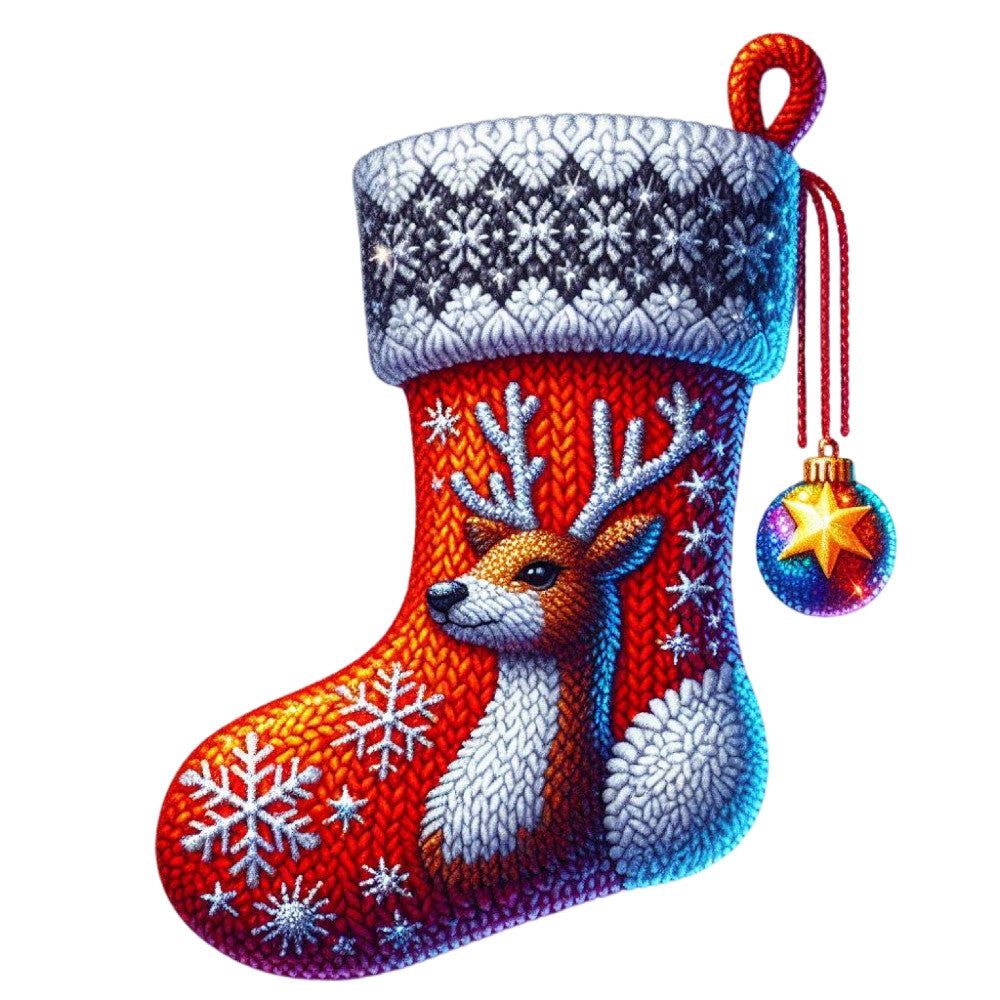 Cartoon Christmas Stockings Fabric Panel 32