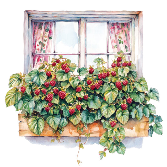 Raspberry Gardens Fabric Panel 9