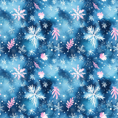 Watercolor Blue Christmas Pattern 10 Quilting Cotton Fabric