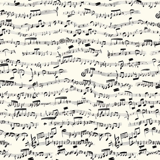Handwritten Music Pattern 1 Quilting Cotton Fabric