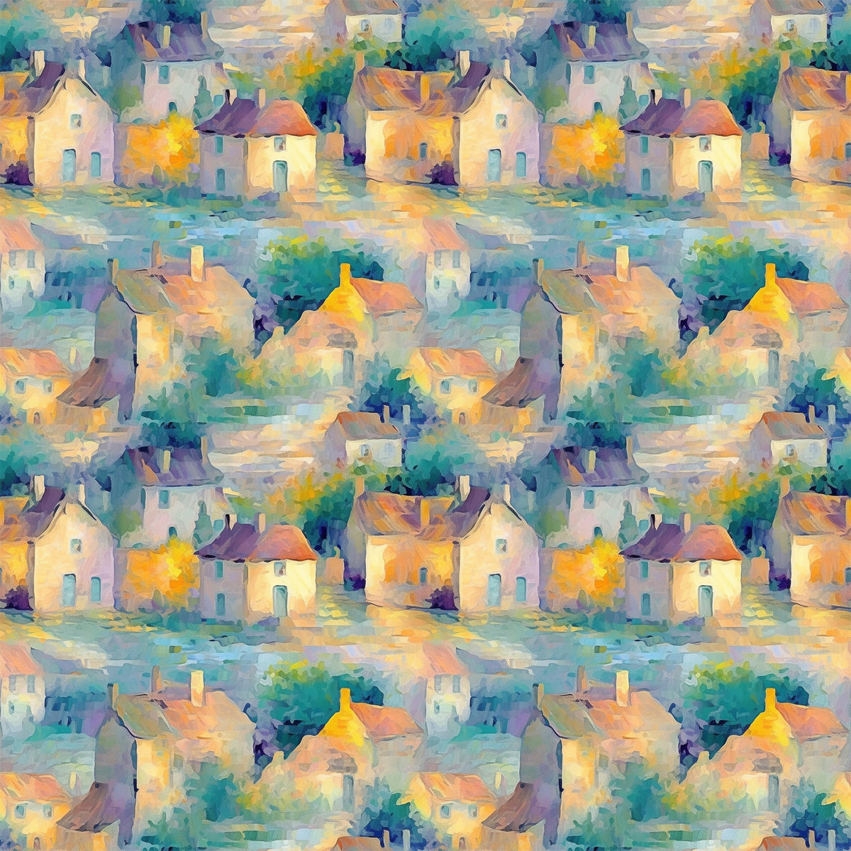 Impressionist Seaside Pattern 4 Minky Fabric
