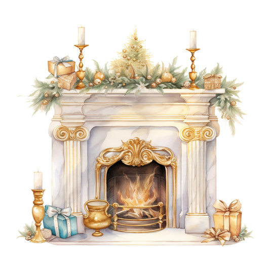 A Golden Christmas Fabric Panel 36
