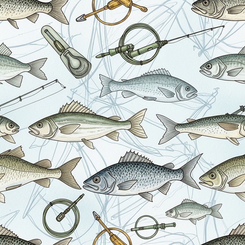 Angler's Vintage Almanac Pattern 7 Minky Fabric