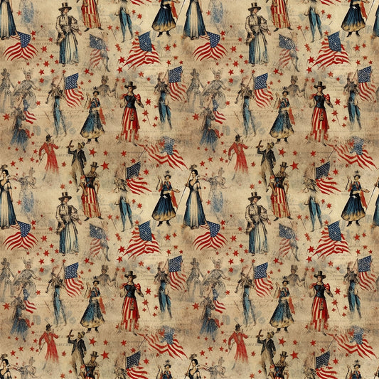 Americana Chronicles Pattern 7 Quilting Cotton Fabric