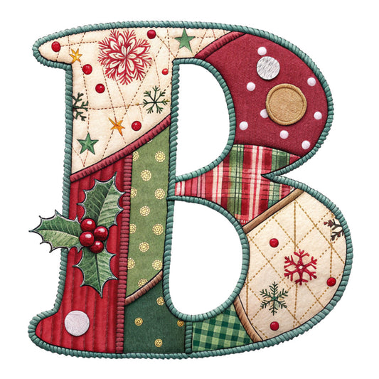 Christmas Patchwork Alphabet Fabric Panel 9