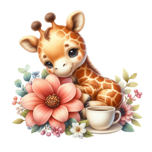 Cute Baby Giraffe Fabric Panel 7