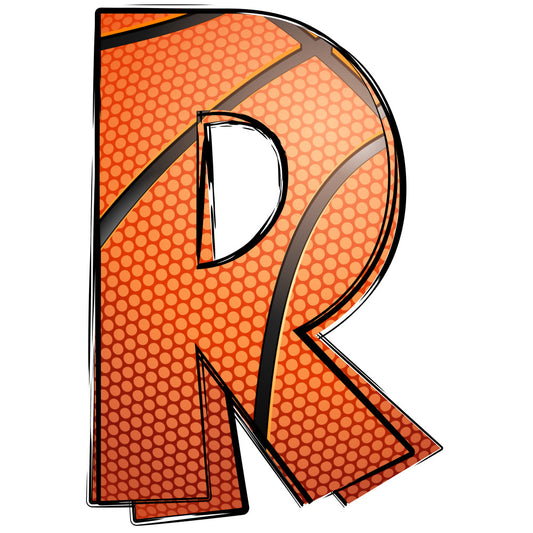 Basketball Doodles Alphabet Fabric Panel 34