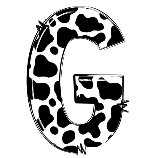 Cow Print Alphabet Fabric Panel 13