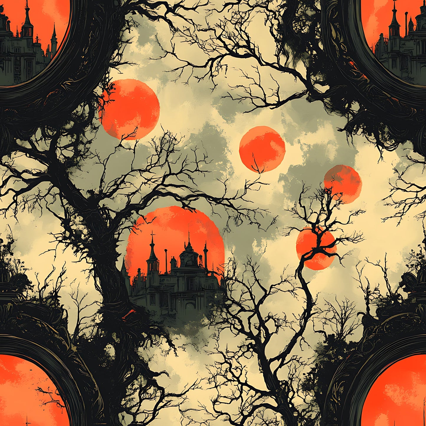 Blood Moon Manor Pattern 15 Quilting Cotton Fabric