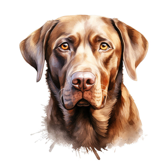 Watercolor Labrador Fabric Panel 18