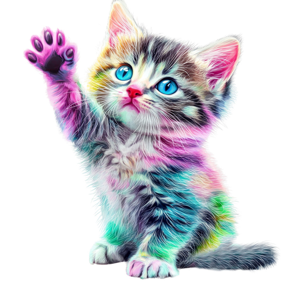 Colorful Cats Fabric Panel 27