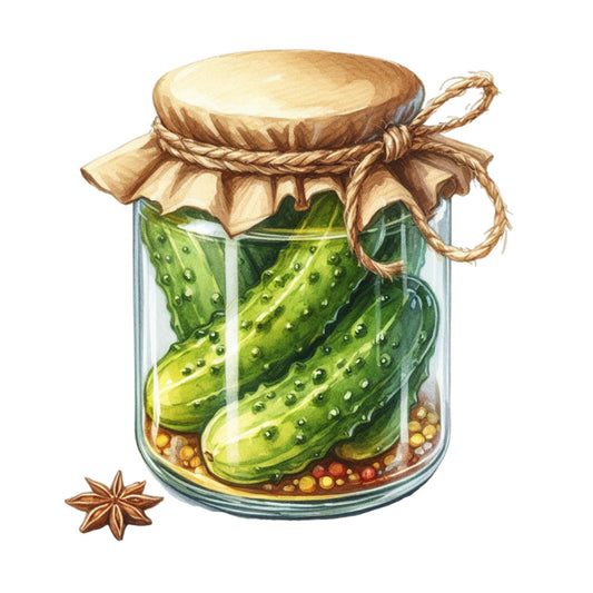 Pickle in a Glass Jar Fabric Panel 17
