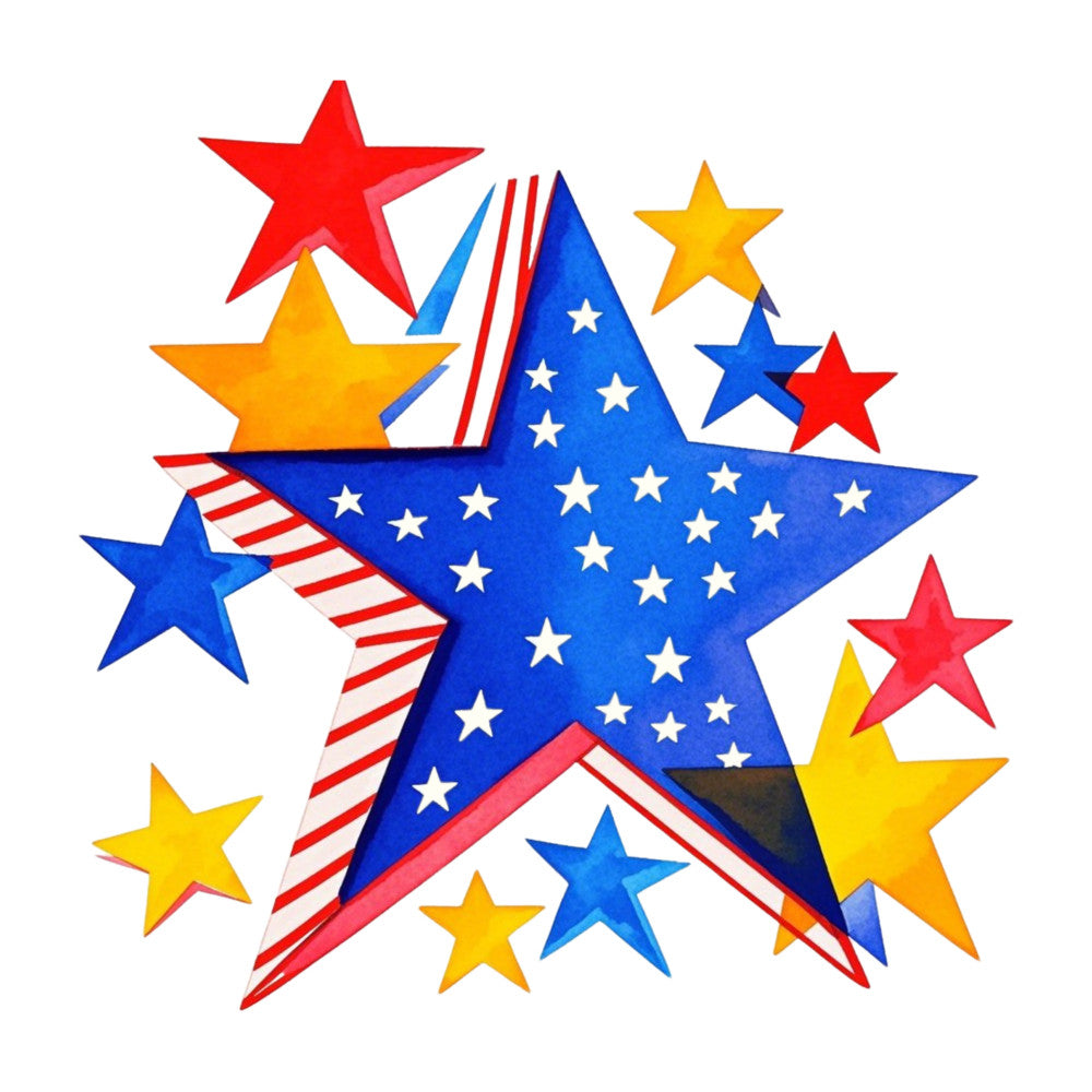 Patriotic Stars Fabric Panel 9