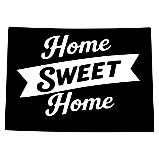 home sweet home, black and white, vintage, retro, typography, text, banner, ribbon, script font, farmhouse, rustic, inspirational, motivational, home decor, wall hanging, pillow cover, cushion, blanket, throw, modern farmhouse, cottage core, black background, white text, home themed, quotes, lettering, classic style, timeless design, traditional
