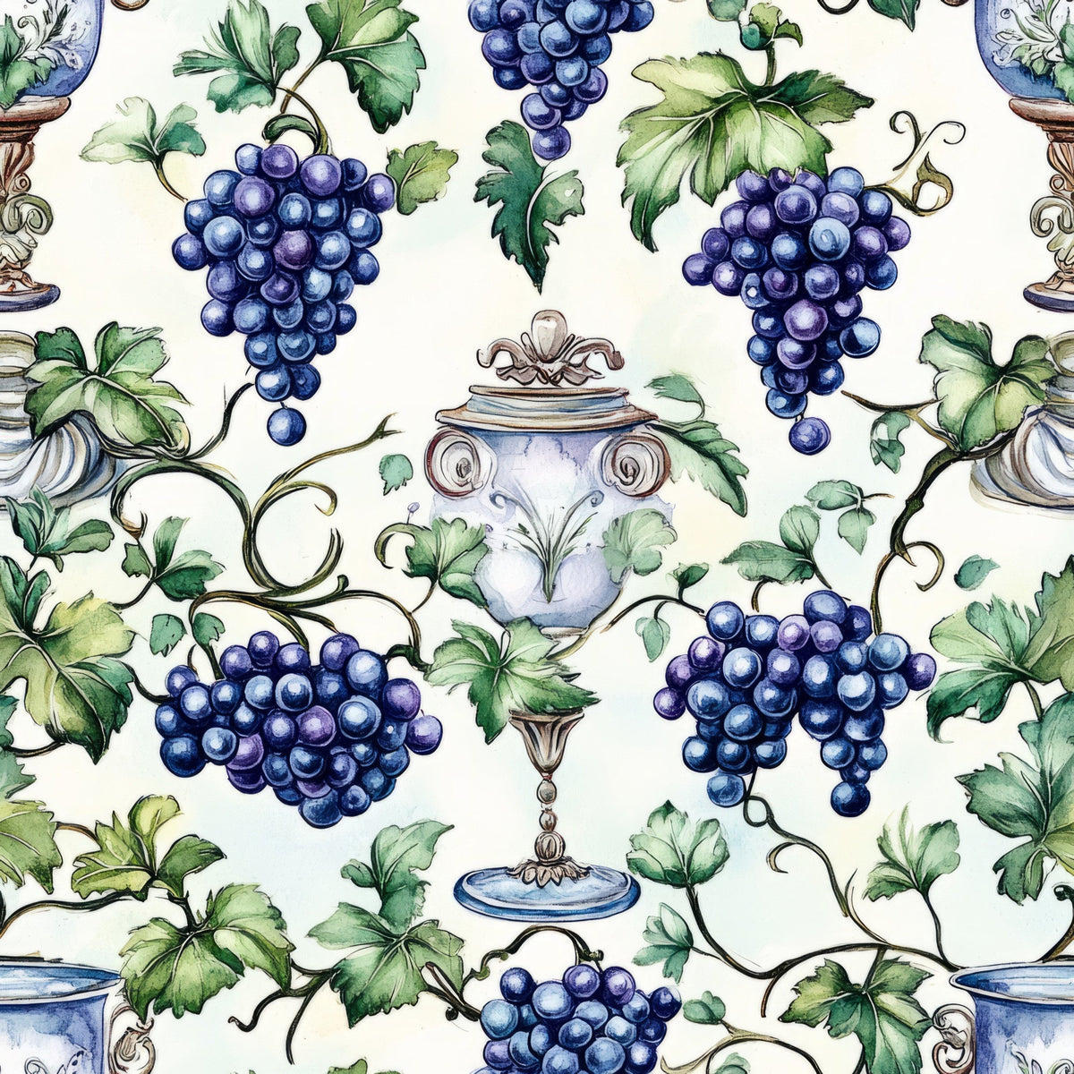 Grapes and Goblets Pattern 11 Minky Fabric