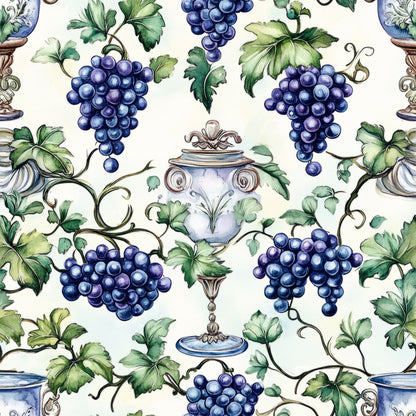 Grapes and Goblets Pattern 11 Minky Fabric