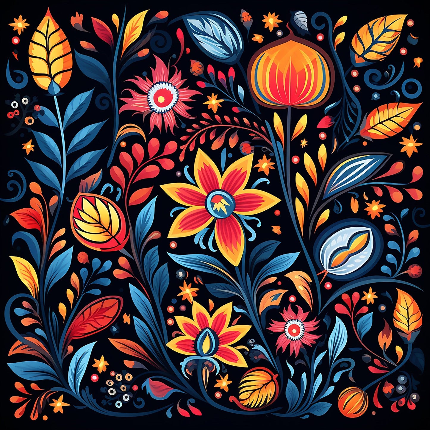 Mexican Floral Fiesta Pattern 4 Quilting Cotton Fabric