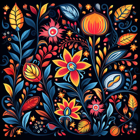Mexican Floral Fiesta Pattern 4 Quilting Cotton Fabric