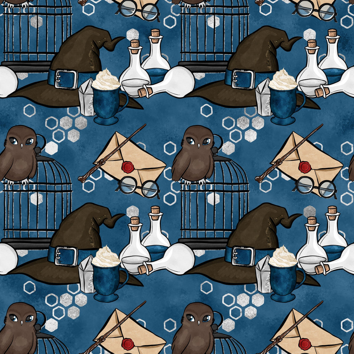 Owl Post Academy Pattern 44 Minky Fabric