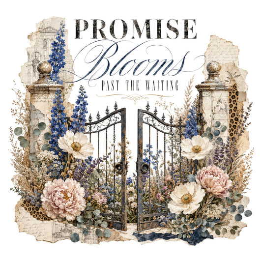 navy blue, cream, dusty rose, gold, vintage, floral, garden gate, peonies, daisies, delphinium, botanical, elegant, romantic, cottage core, ornate gates, architectural, classic, timeless, spring, summer, dried flowers, natural, muted tones, french inspired, heritage, traditional, whimsical, nature inspired, perennials, wildflowers