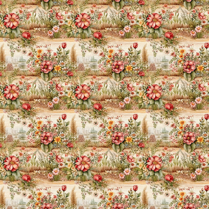 English Garden Pattern 5 Quilting Cotton Fabric