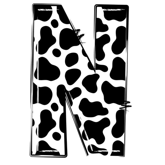 Cow Print Alphabet Fabric Panel 20