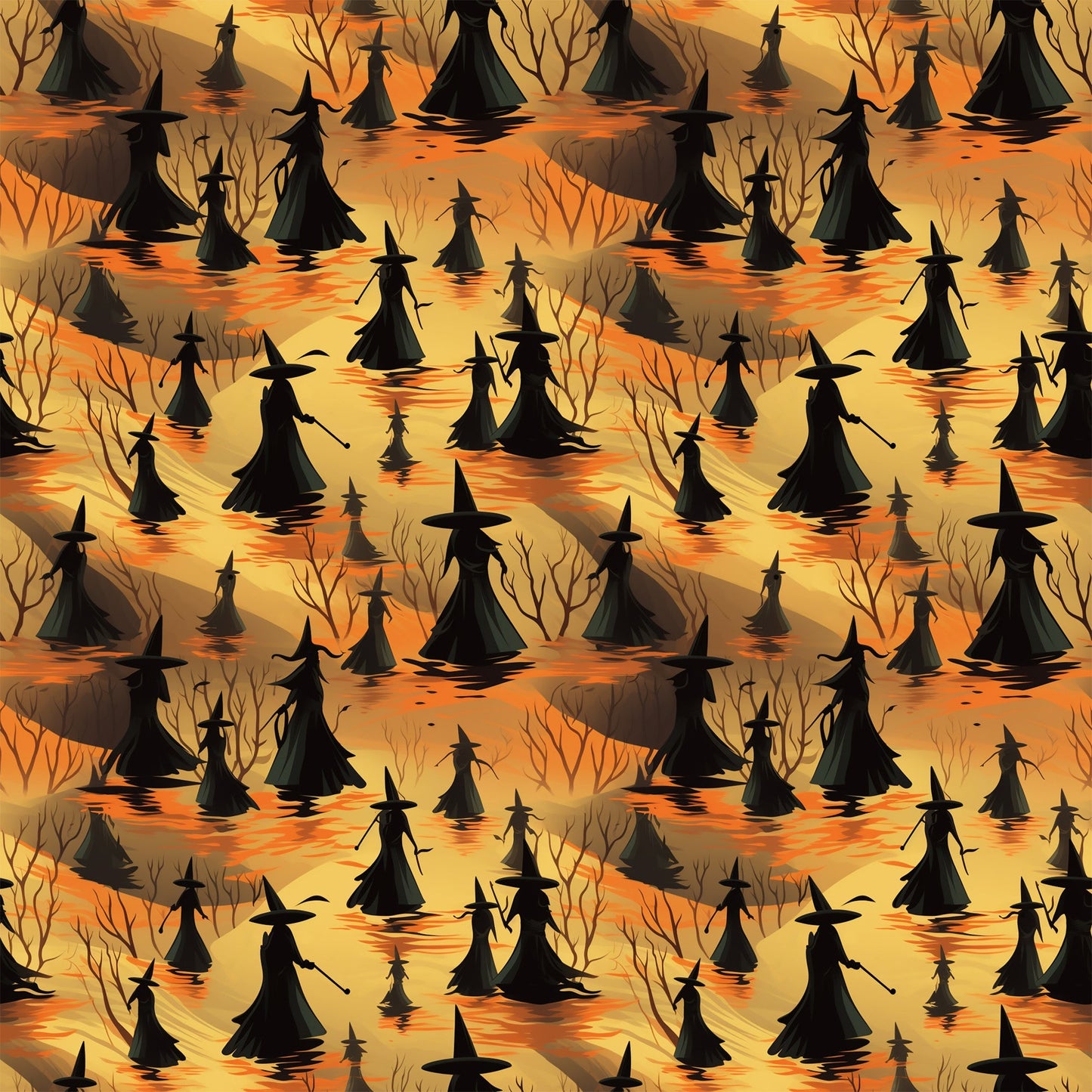 Scary Halloween Pattern 1 Quilting Cotton Fabric