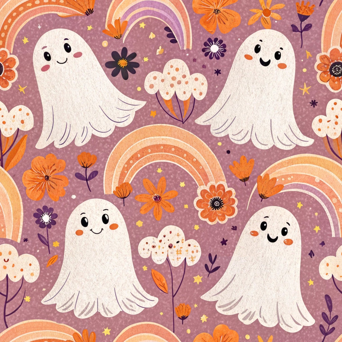 Retro Halloween Pattern 25 Quilting Cotton Fabric
