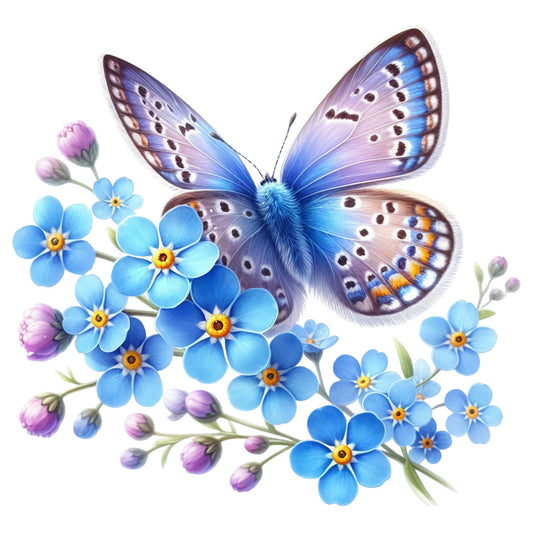 Spring Flowers and Butterflies Fabric Panel 47