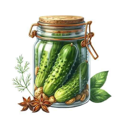 Pickle in a Glass Jar Fabric Panel 8