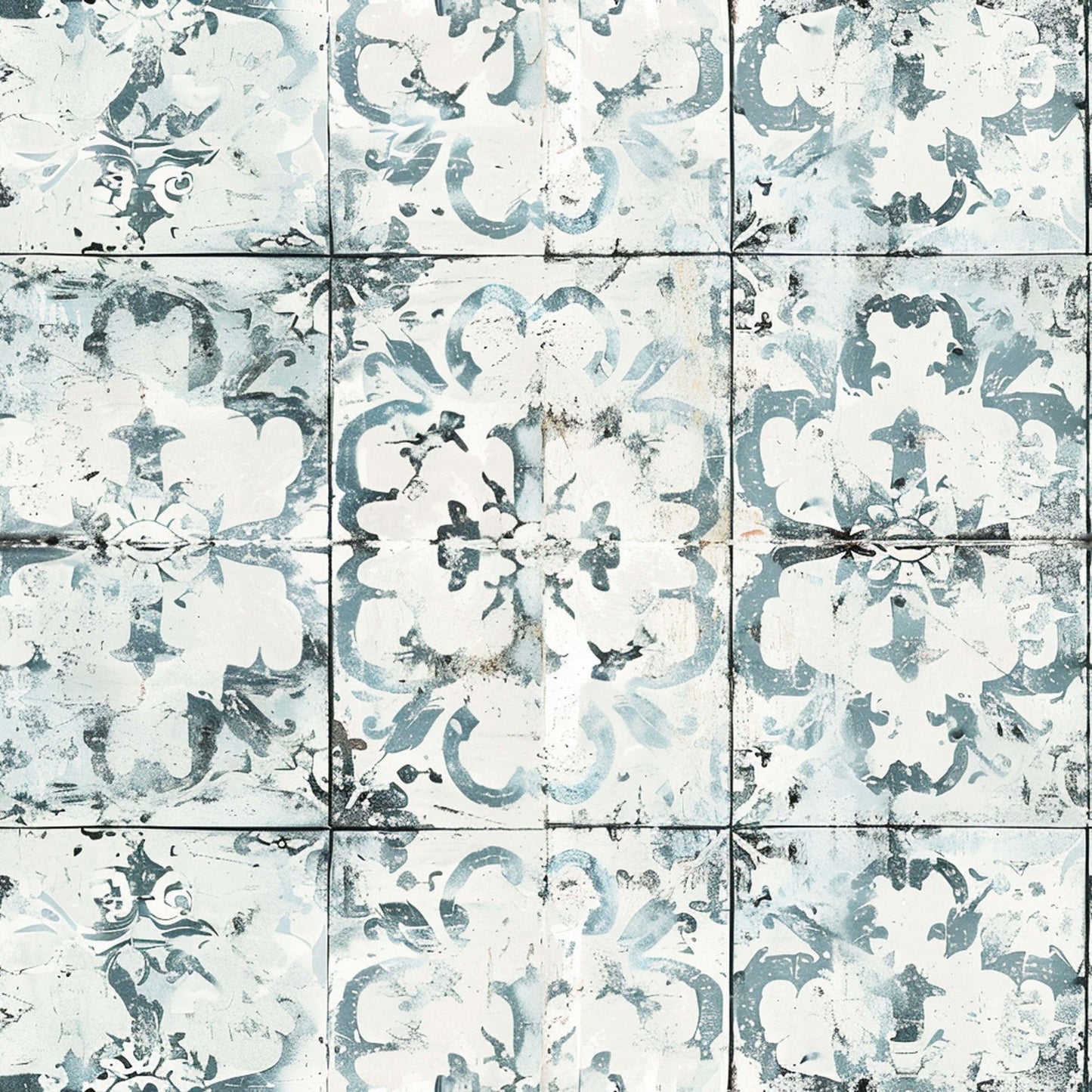 Vintage Farmhouse Blue Pattern 17 Quilting Cotton Fabric