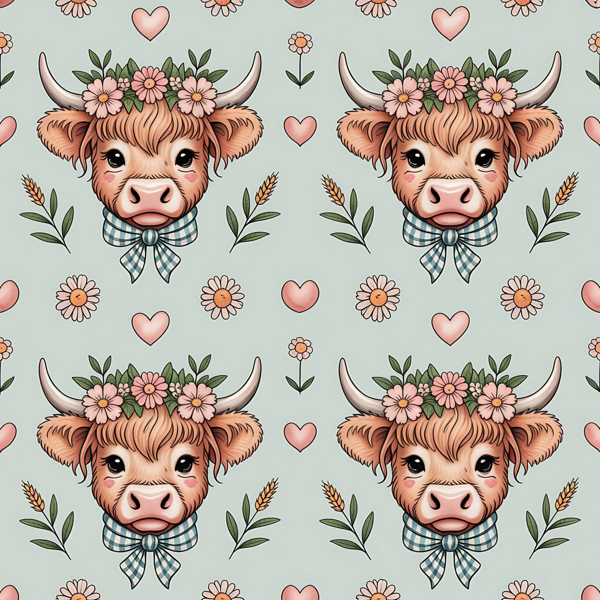 Gingham Grazers Pattern 9 Minky Fabric
