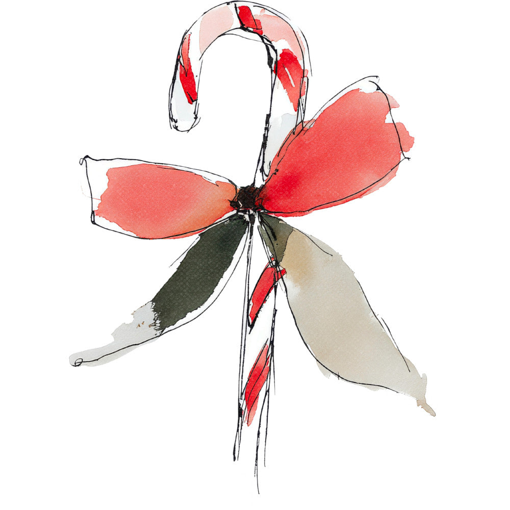 Handdrawn Christmas Cats Fabric Panel 51