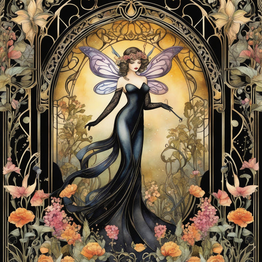 Art Nouveau Fairies Fabric Panel 12