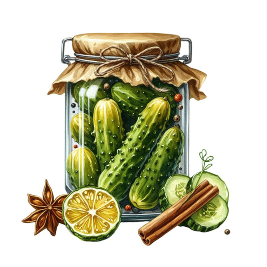 Pickle in a Glass Jar Fabric Panel 14