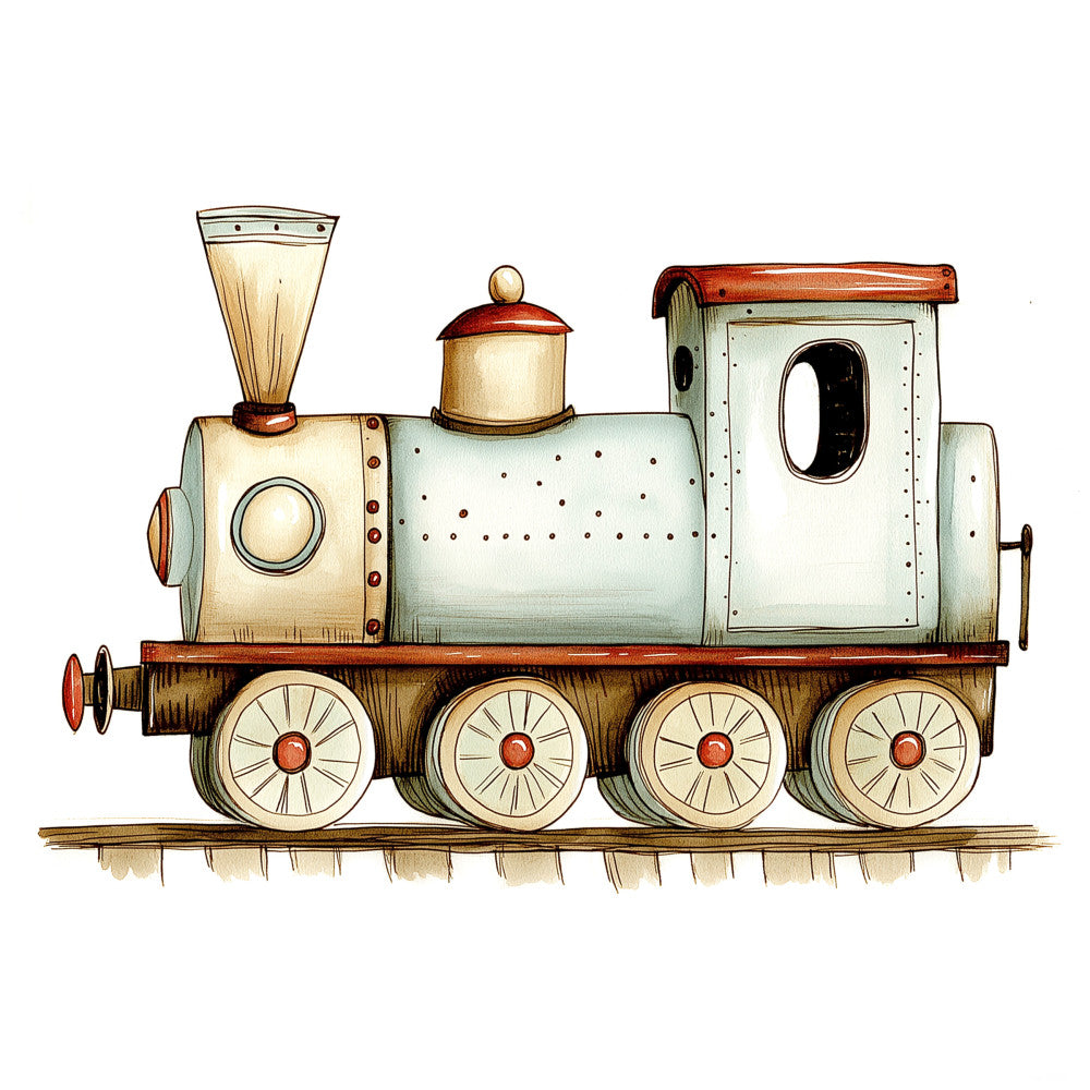 Cute Trains Fabric Panel 13